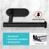 Self-Adhesive Toilet Paper Holder – Black Stainless Steel, Wall-Mounted Without Drilling, Rustproof Bathroom Tissue Holder for Toilet, Kitchen & Shower Towel Storage