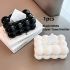 Cloud-Shaped Glossy Tissue Box – Milk White Bubble Design, Square Modern Home Decor for Living Room, Bedroom, Bathroom & Coffee Table – Durable Plastic Napkin Dispenser, Stylish & Functional