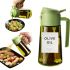 Dark Green Glass Olive Oil Sprayer Bottle 16oz (470ML) – 2-in-1 Oil Dispenser & Mister, BPA-Free, Light-Blocking, with Auto Flip Cap & Label Stickers for Air Fryer, BBQ, Cooking