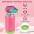 BOGI Kids Insulated Stainless Steel Water Bottle with Straw – 12oz/350ml Leak-Proof BPA-Free Reusable Bottle for School, Sports & Travel – Dishwasher Safe, Pink with Teal Accents