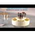 360° Rotating Makeup Organizer – 5-Compartment Cosmetic & Desk Storage Caddy, Durable Plastic, Luxury Stripe Design, Gold-Toned Accents, Brush & Skincare Holder